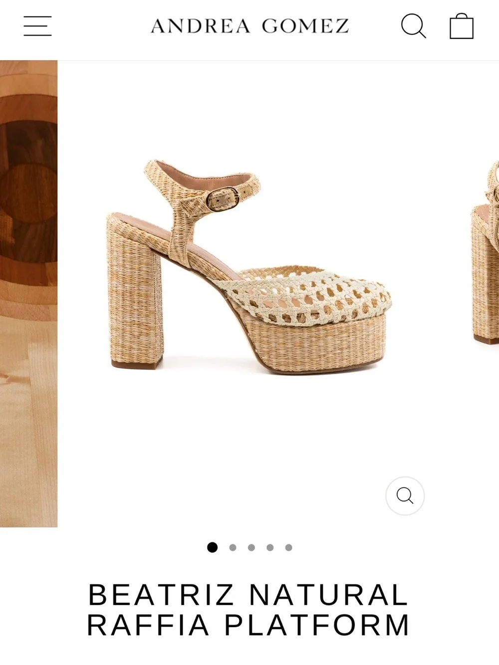 Andrea Gomez Beatriz Raffia Platform Sandal - Natural
